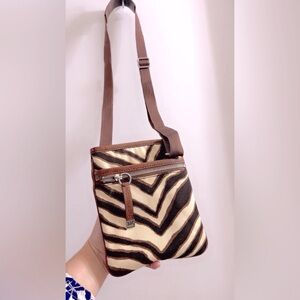Michael Kors Brown and Cream Crossbody Bag